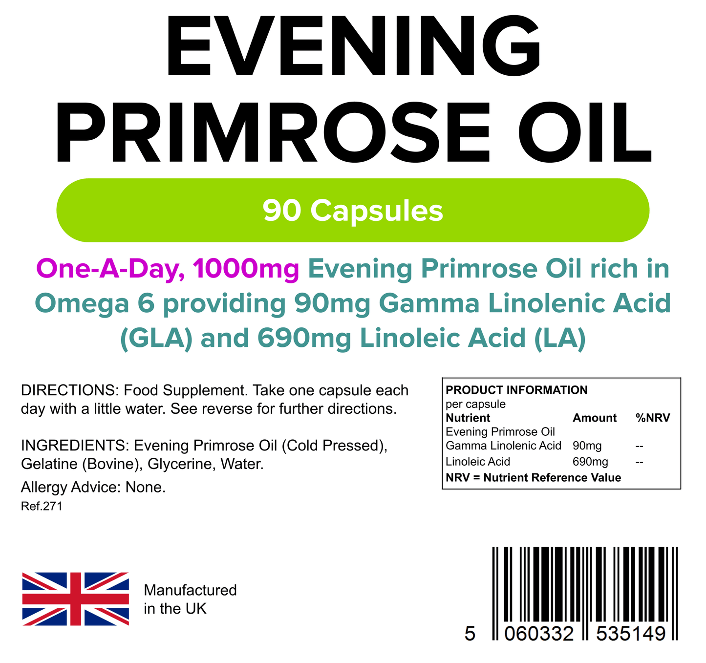 Evening Primrose Oil 1000mg Capsules