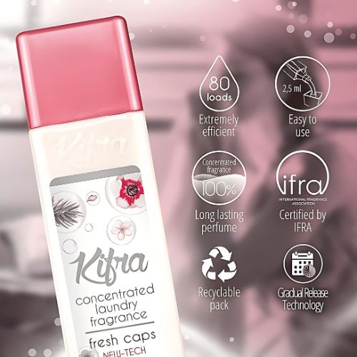 KIFRA FRESH CAPS Concentrated Laundry Fragrance 200ml 80 Washing Cycles